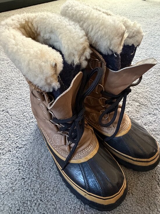 Sorel Shoes - Vtg Sorel Caribou Boots Made In Canada Kaufman Wool Sz 6 Near Mint